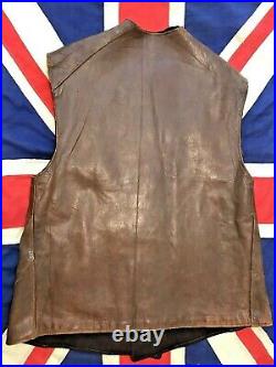 WW2 Dated British Commonwealth Jerkin HORSEHIDE Vest with WAR DEPARTMENT STAMP