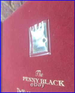 Worlds First Postage Stamp 1840 Penny Black withCOA Fleetwood Red Display Book