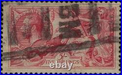 ZAYIX 1913 Great Britain 174 used 5sh rose carmine Waterlow Seahorse 032122-S89